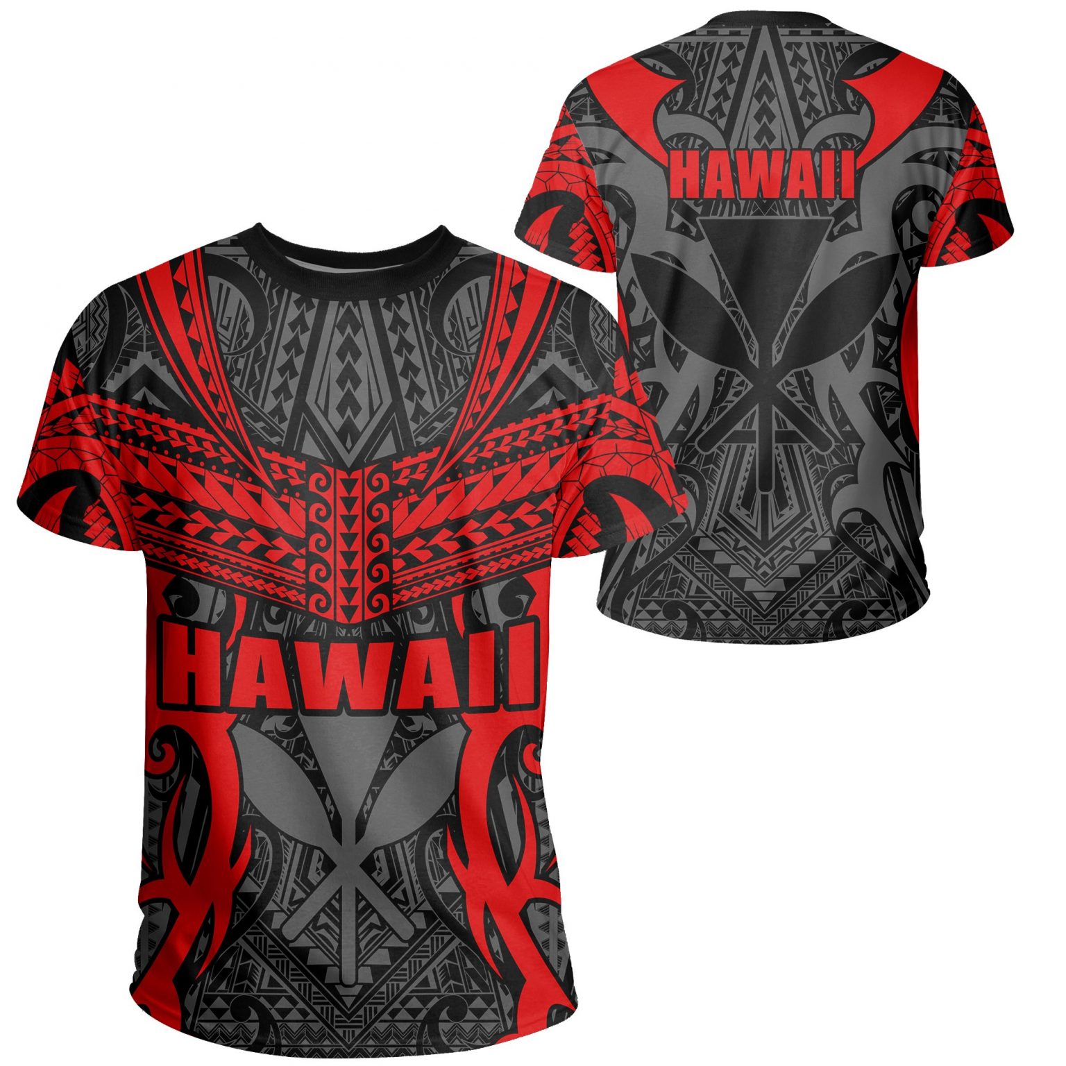 Hawaii Polynesian Tribal Kanaka Maoli T-shirt – Red – Mark Style – Gaicness