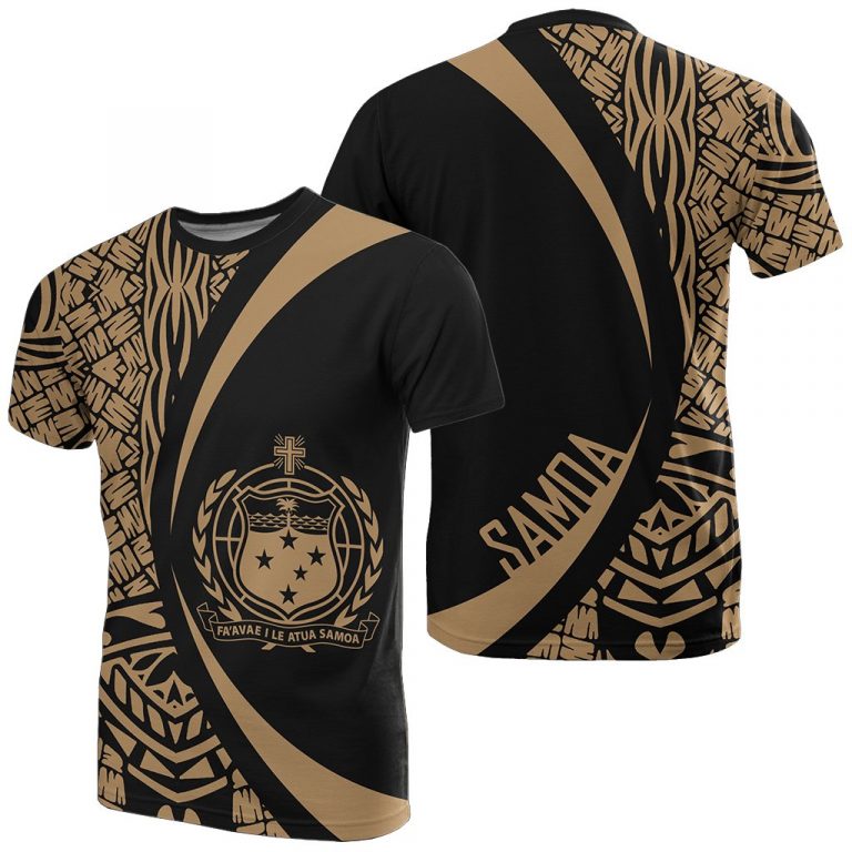 Samoa Gold Polynesian TShirt Circle Style Gaicness