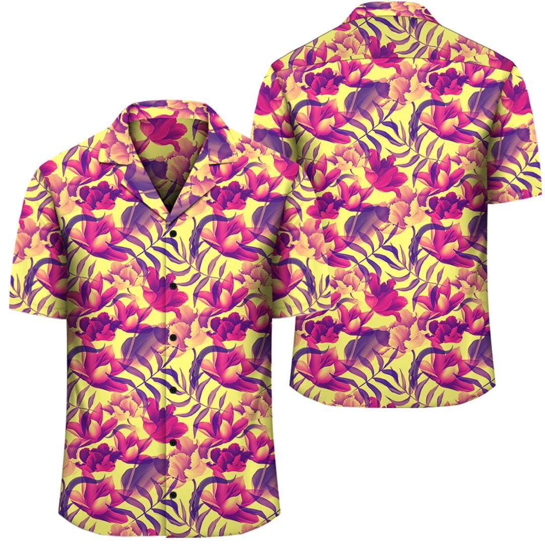 Hawaii Seamless Tropical Flower Plant Pattern Background Hawaiian Shirt ...