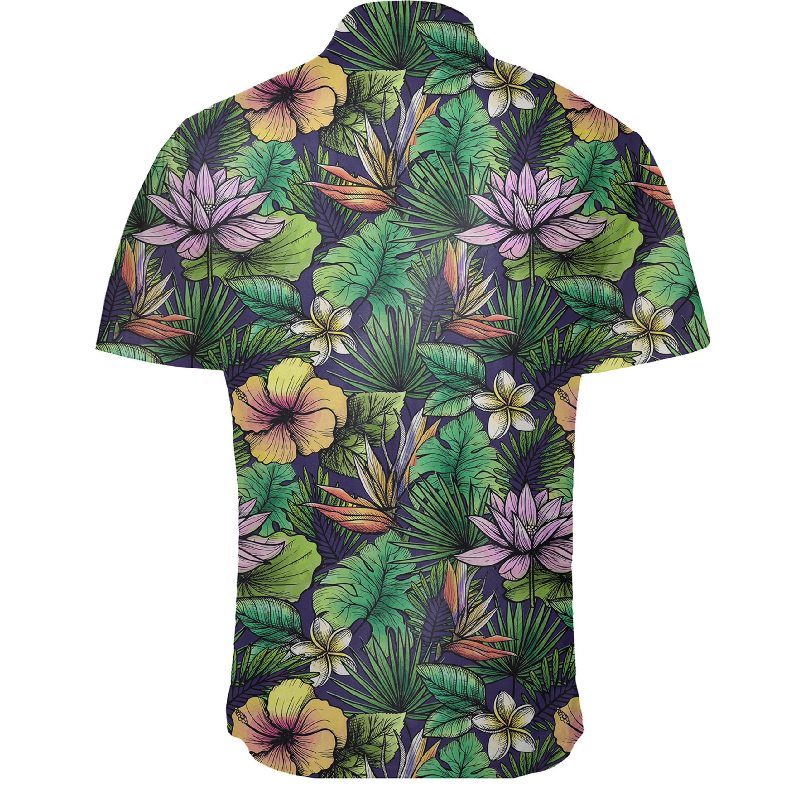 Hawaiian Shirt – Hibiscus And Plumeria Green Shirt – Gaicness