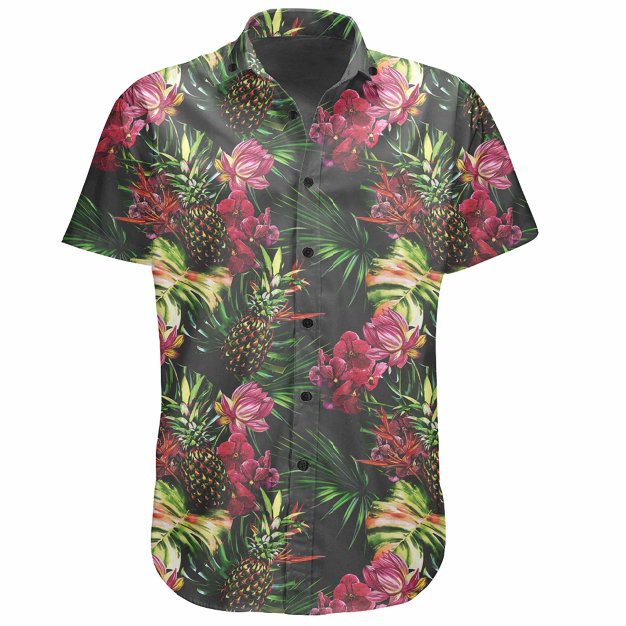 Hawaiian Shirt – Palm Leaves Pineapples Jungle Leaf Shirt – Gaicness