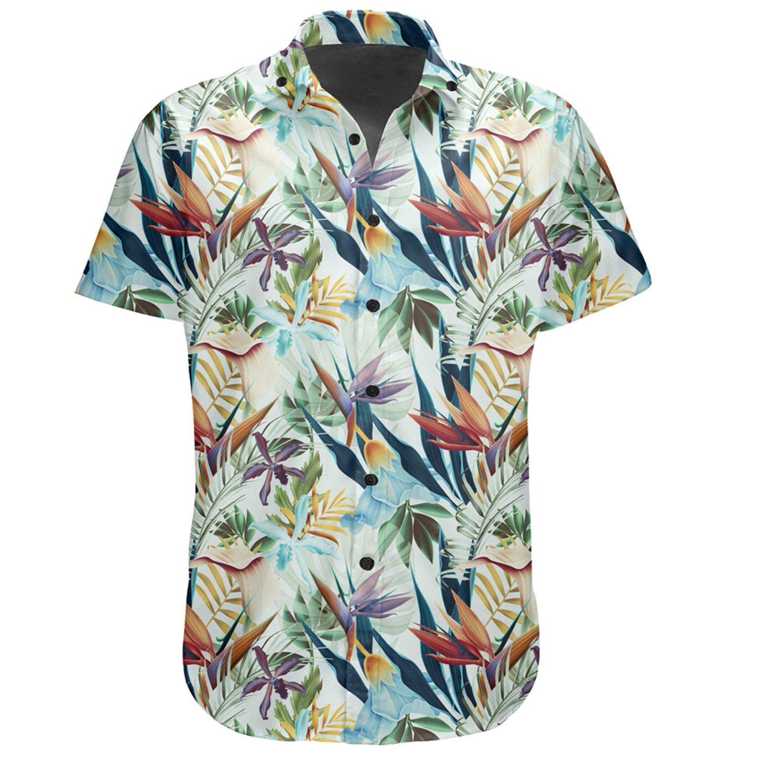 Hawaiian Shirt – Seamless Tropical Flower Plant And Leaf Shirt – Gaicness