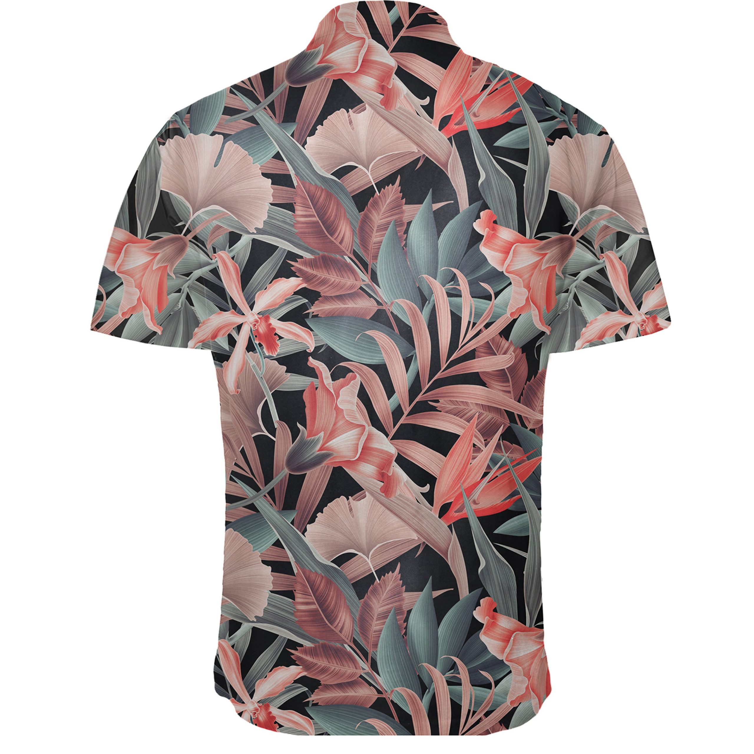 Hawaiian Shirt – Seamless Tropical Flower Plant Leaf Pattern Background ...