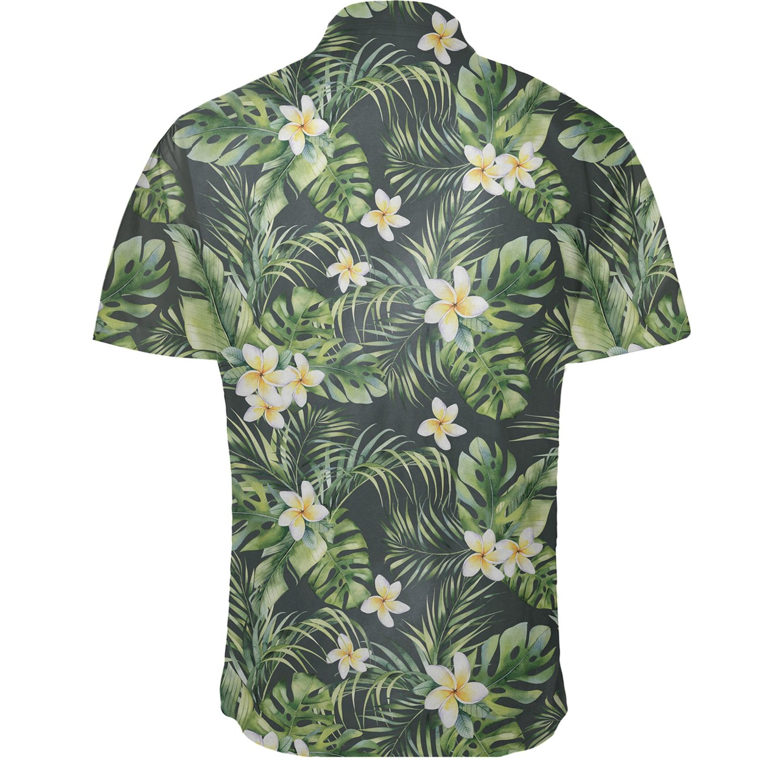 Hawaiian Shirt – Summer Plumerias Flowers Palm Tree Monstera Leaves ...