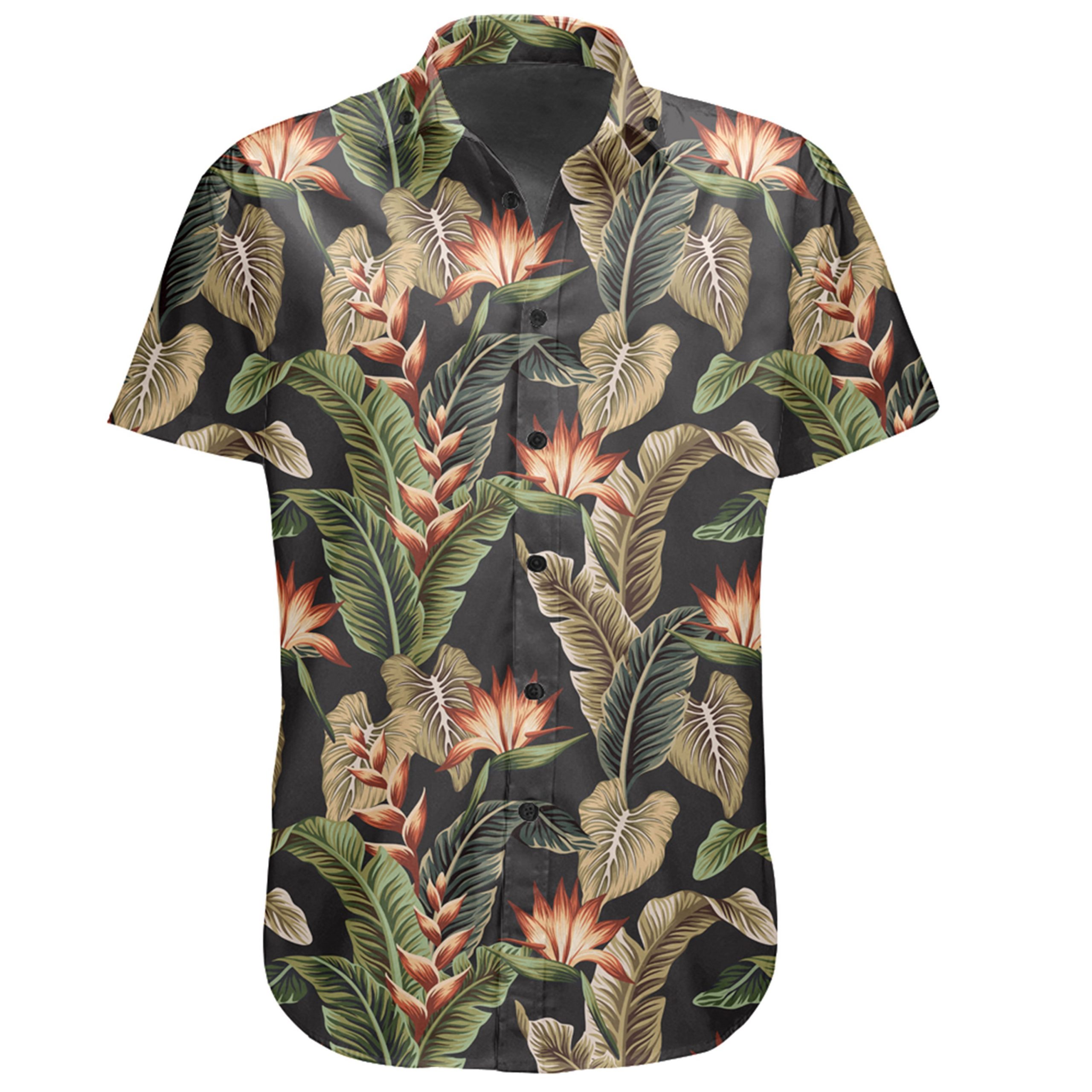 Hawaiian Shirt – Tropical Floral Vintage Strelitzia Flower Banana ...