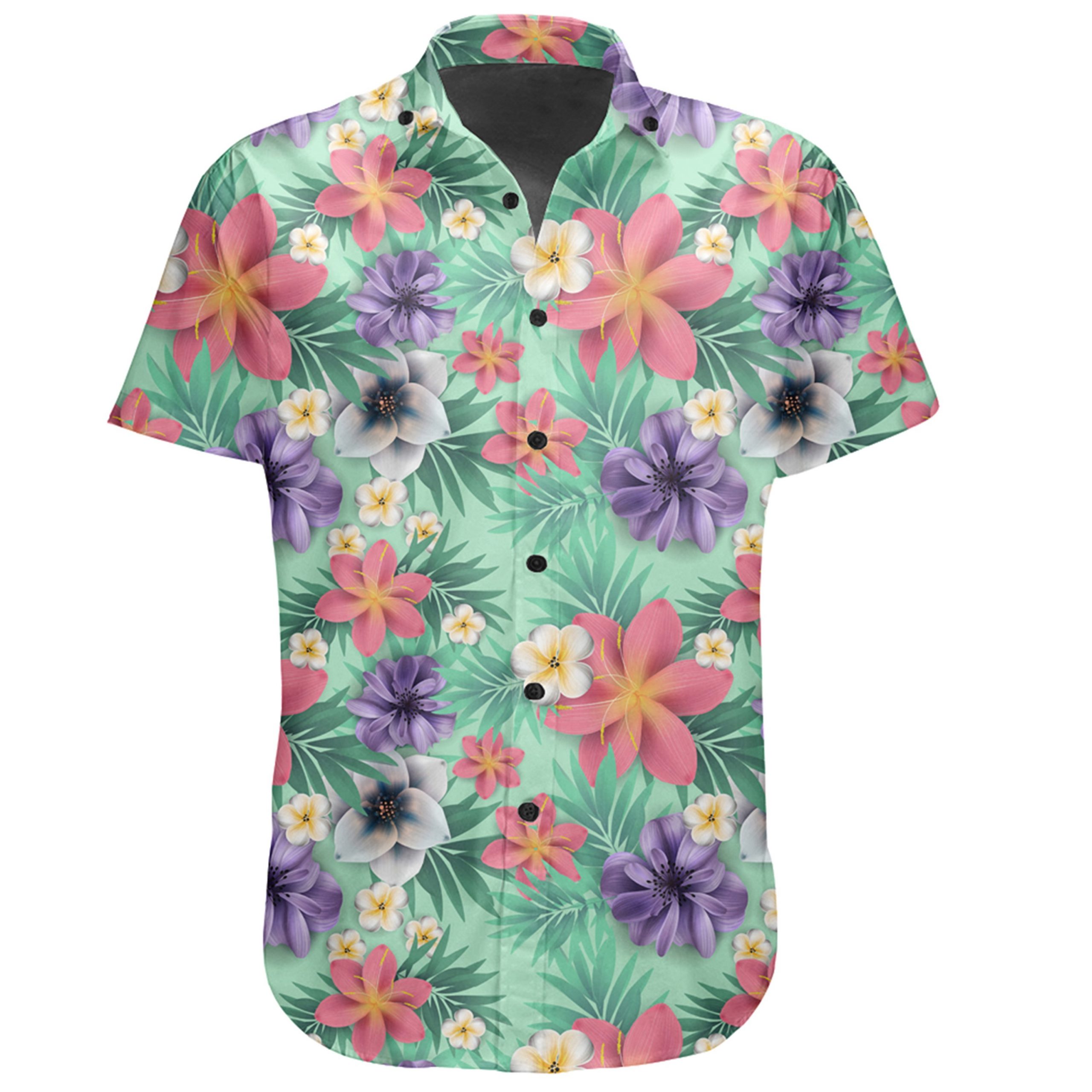 Hawaiian Tropical Flower Blossom Cluster Seamless Shirt – Gaicness