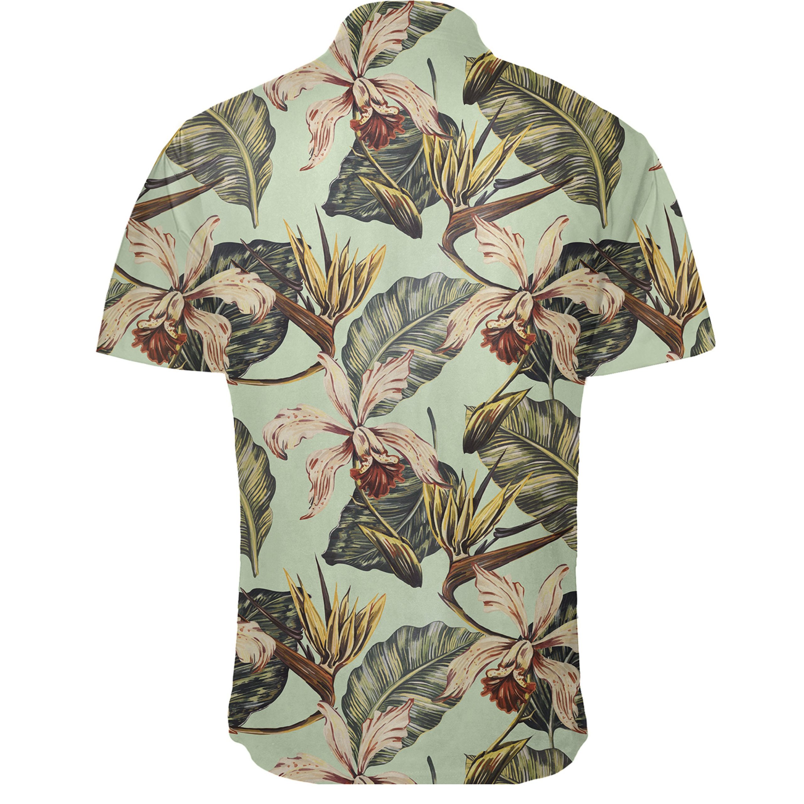 Hawaiian Shirt – Vintage Tropical Jungle Leaves Orchid Bird Shirt ...