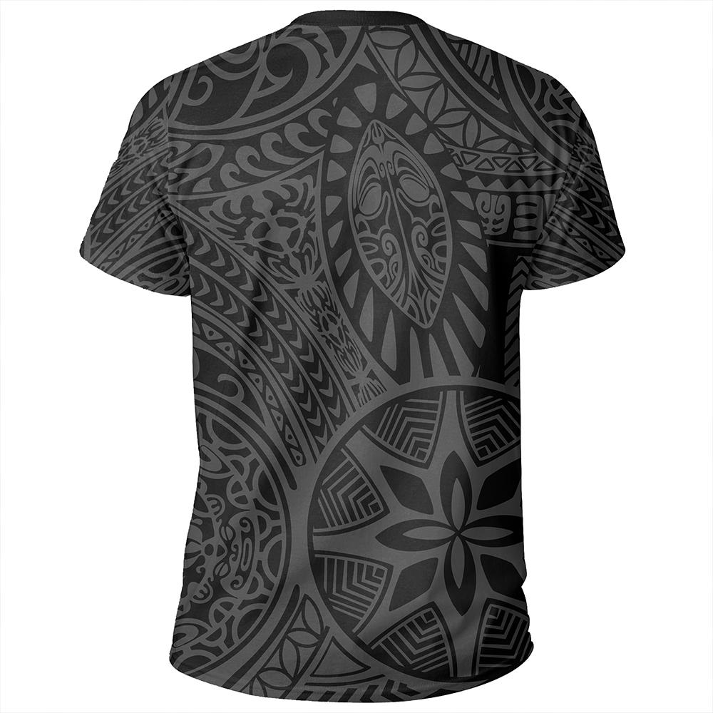 Polynesian Hawaiian Style Tribal Tattoo Gray T Shirt JR Gaicness   PolynesianHawaiianStyleTribalTattooGraycopy2 