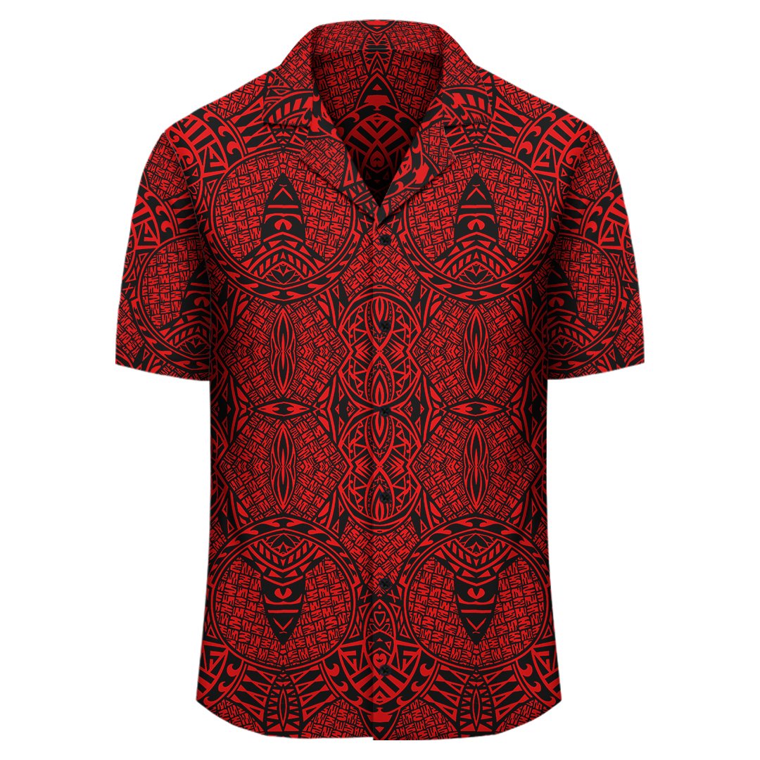 Polynesian Lauhala Mix Red Hawaiian Shirt – Gaicness