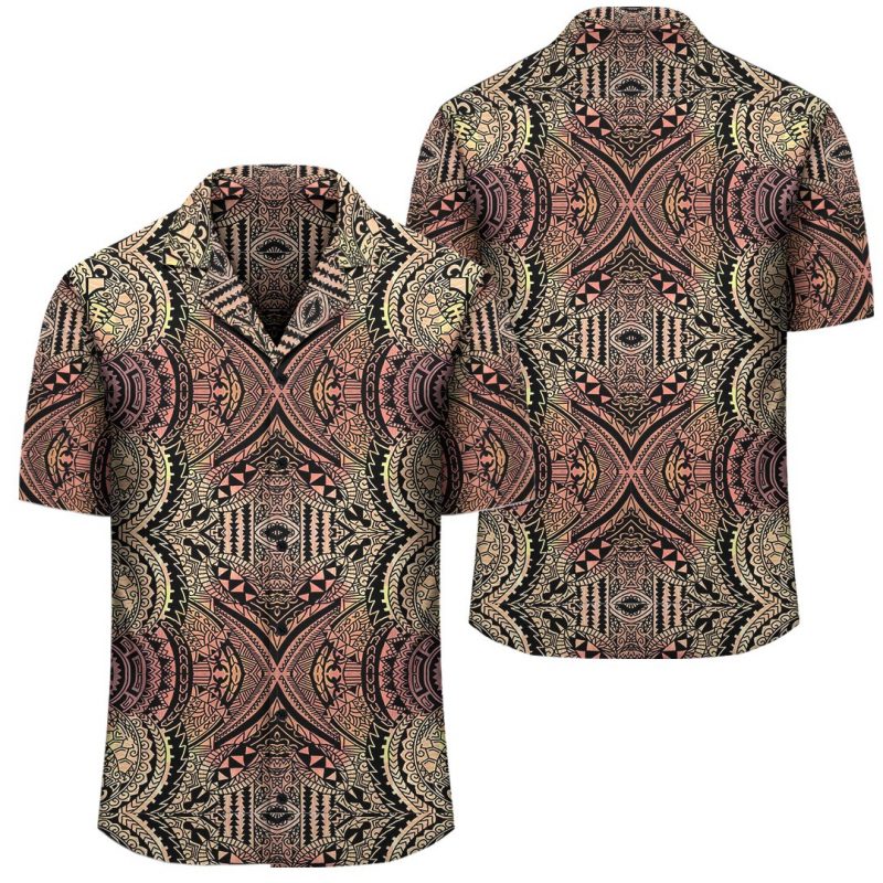 Polynesian Symmetry Brown Hawaiian Shirt – Gaicness