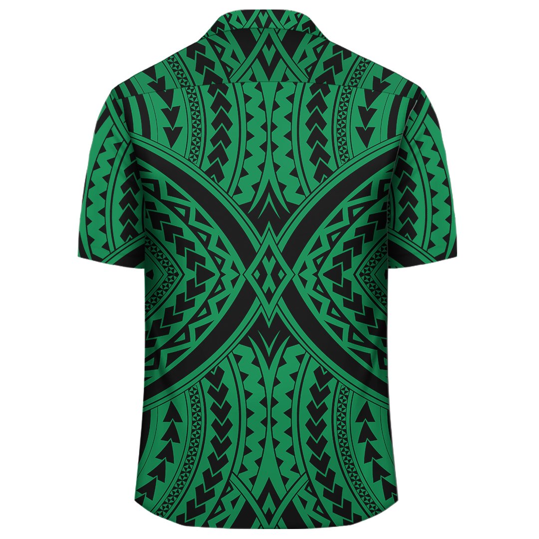 Polynesian Tradition Green Hawaiian Shirt Gaicness