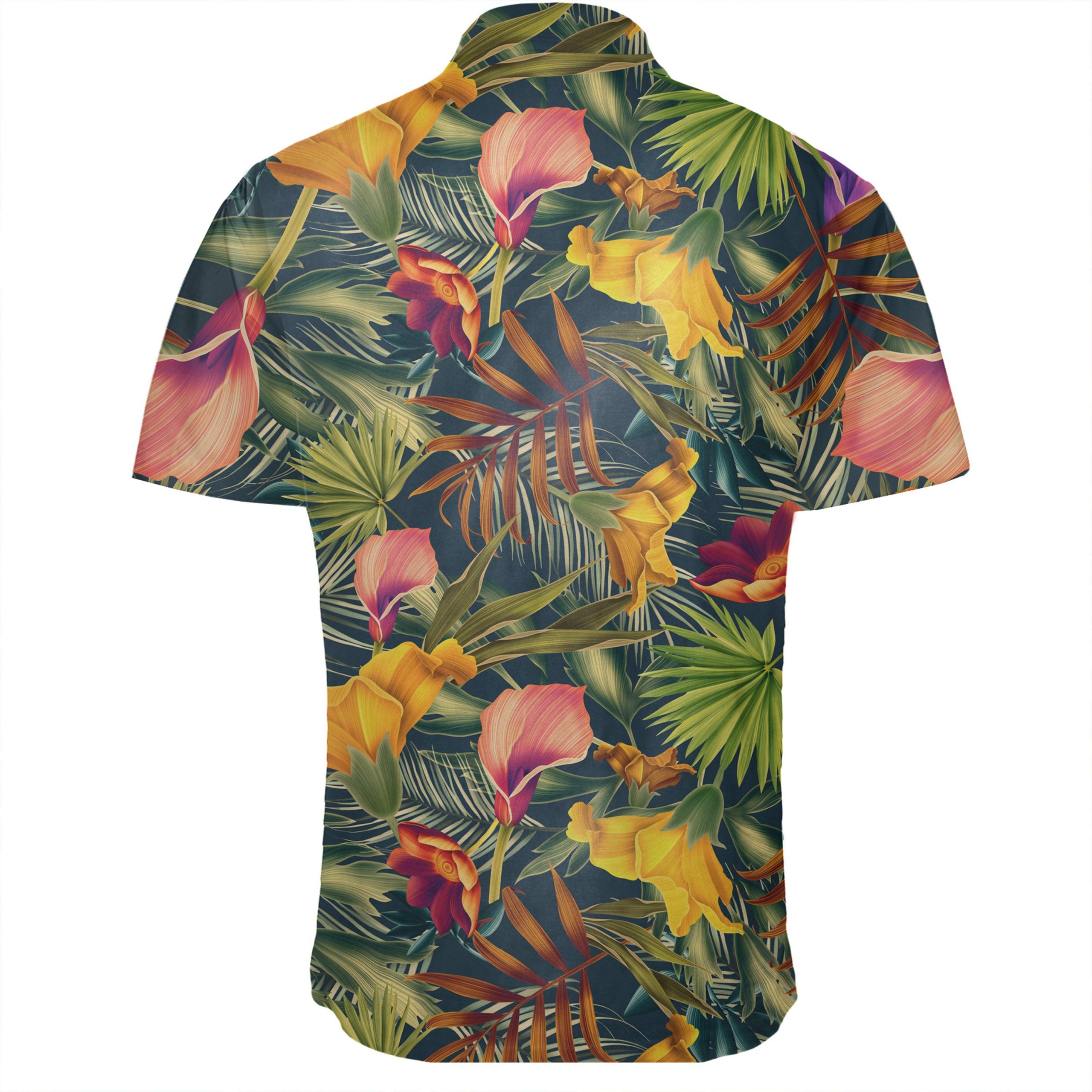Hawaiian Shirt – Seamless Tropical Flower Plant And Leaf Pattern Shirt ...