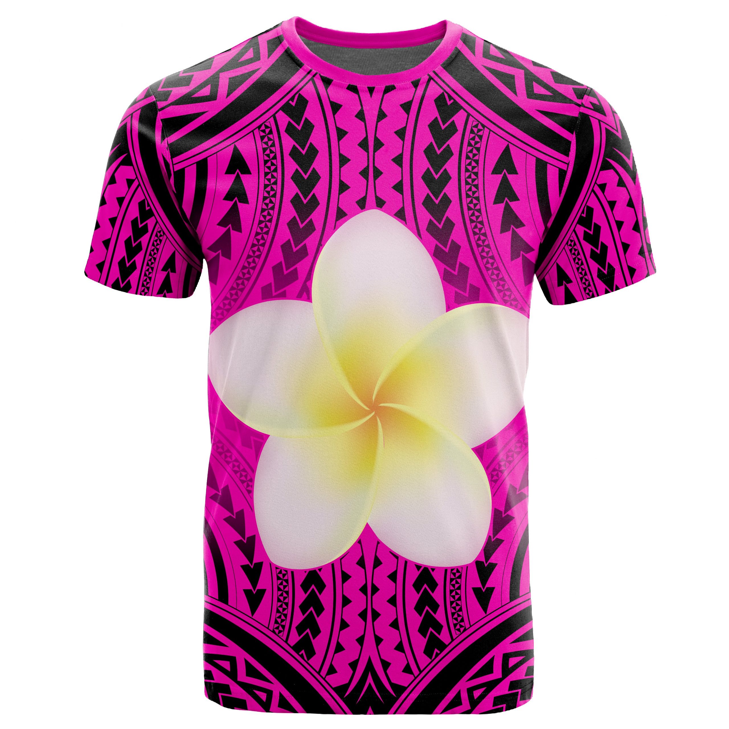 Hawaii Map T-Shirt – Tribal Polynesian Plumeria T-Shirt – Eruption