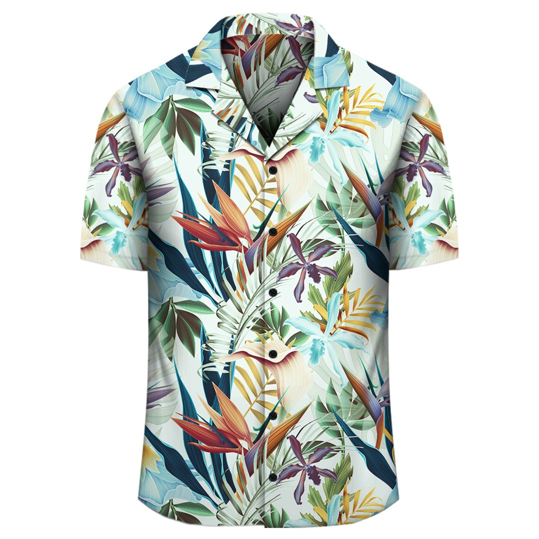 Tropical Flower Plant And Leaf Pattern Hawaiian Shirt – Gaicness
