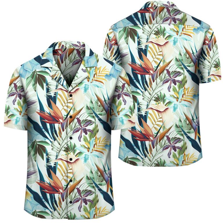 Tropical Flower Plant And Leaf Pattern Hawaiian Shirt – Gaicness