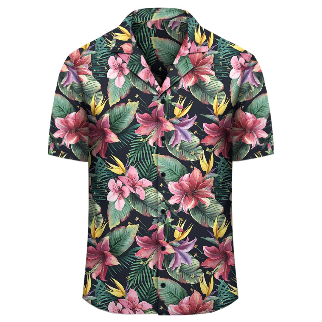 Tropical Flowers Palm And Leaves Hawaiian Shirt – Gaicness