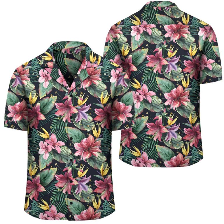 Tropical Flowers Palm And Leaves Hawaiian Shirt – Gaicness