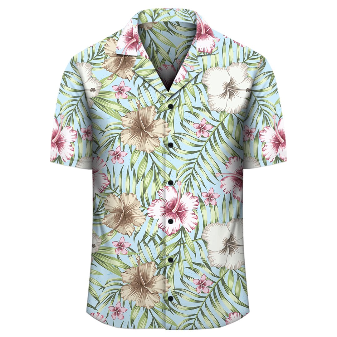 Tropical Hibiscus Palm Leaves Hawaiian Shirt – Gaicness