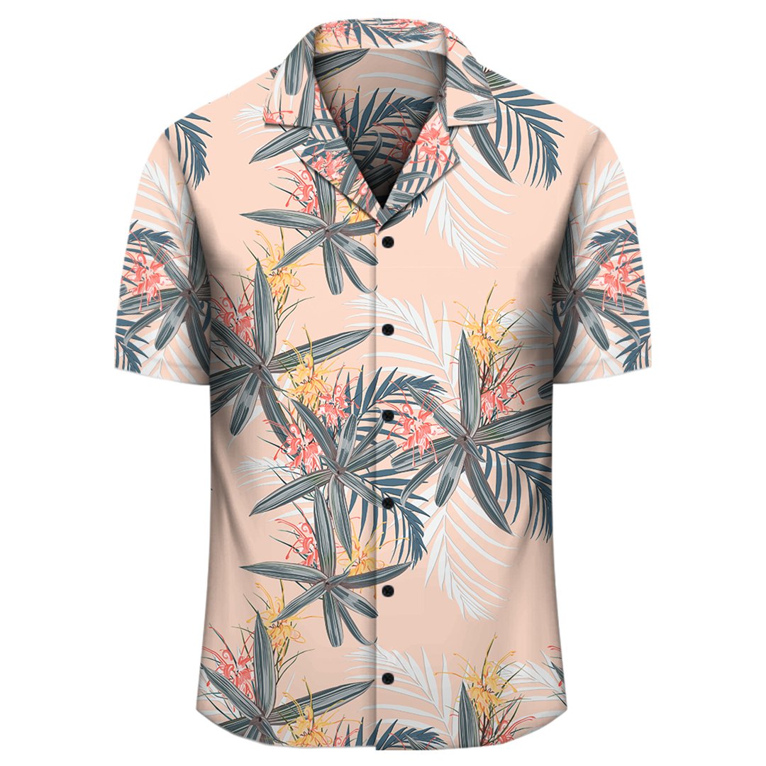 Tropical Pattern Pink Hawaiian Shirt – Gaicness