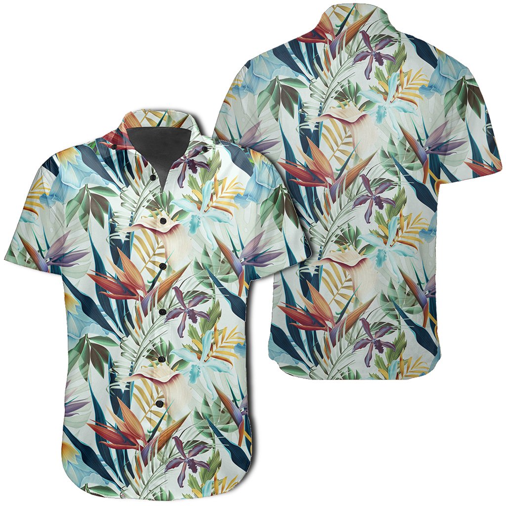 Hawaiian Shirt – Seamless Tropical Flower Plant And Leaf Shirt – Gaicness