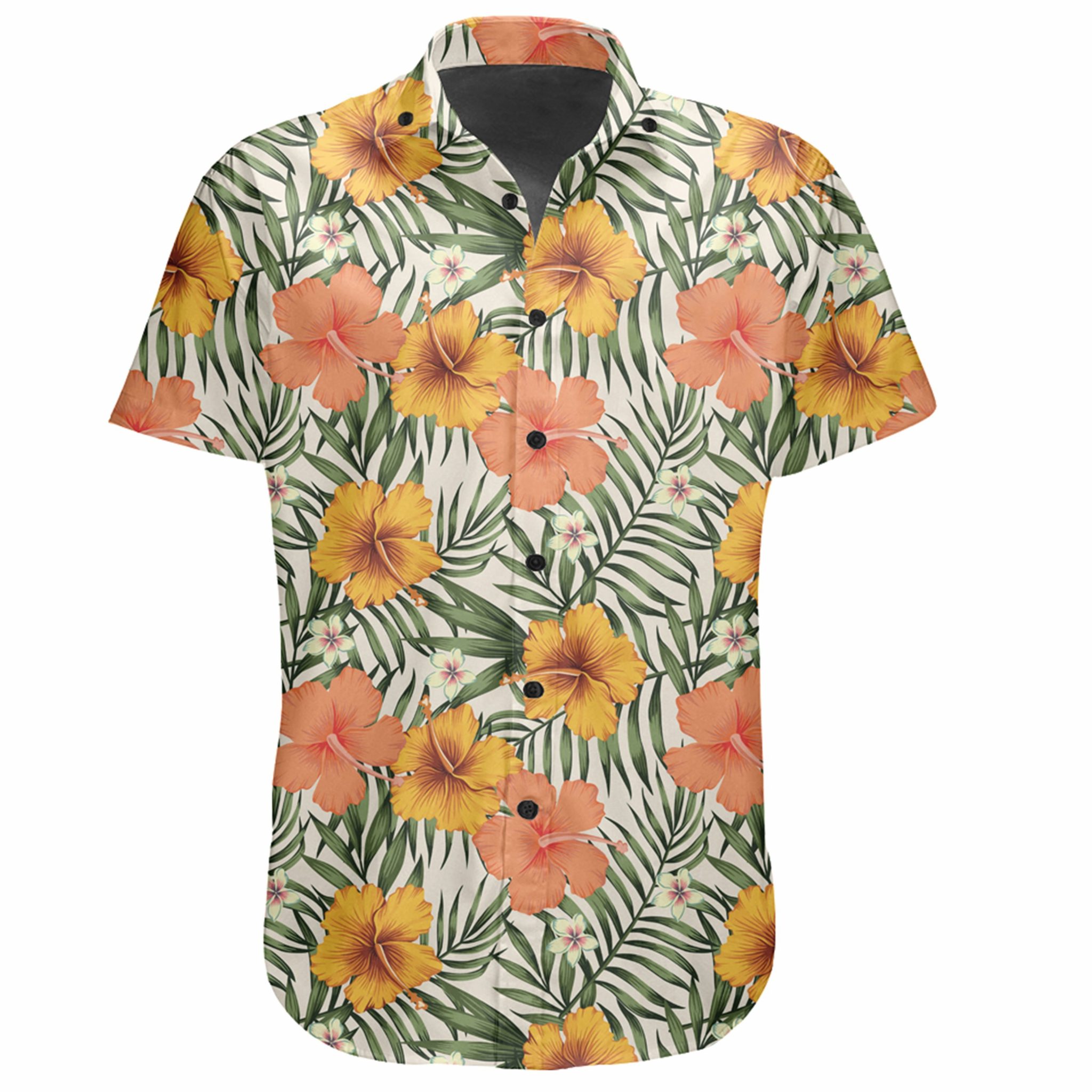 Hawaiian Shirt – Tropical Flowers Hibiscus Pink Yellow Shirt – Gaicness