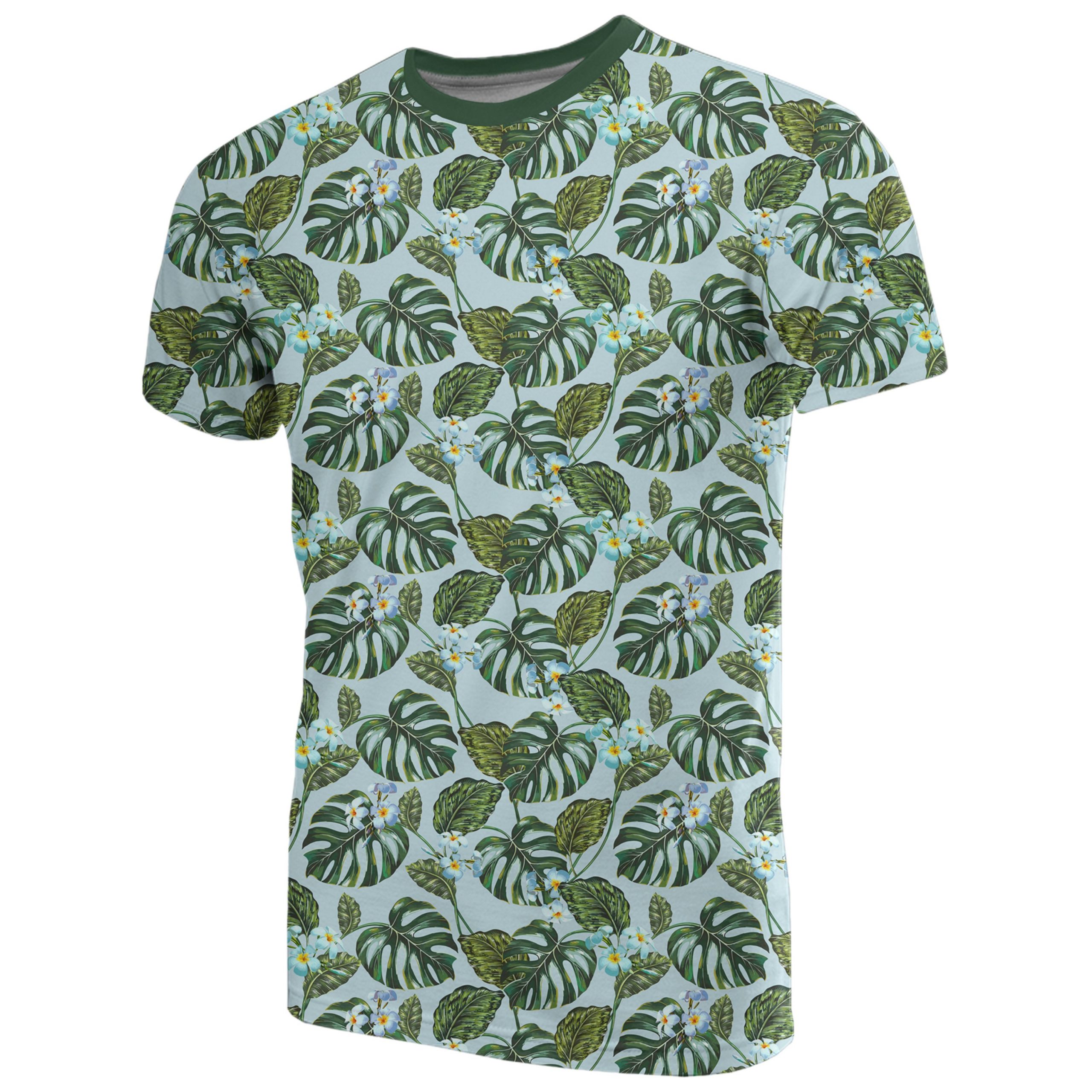 Hawaii Tropical Flowers Monstera Leaf T-Shirt – Gaicness