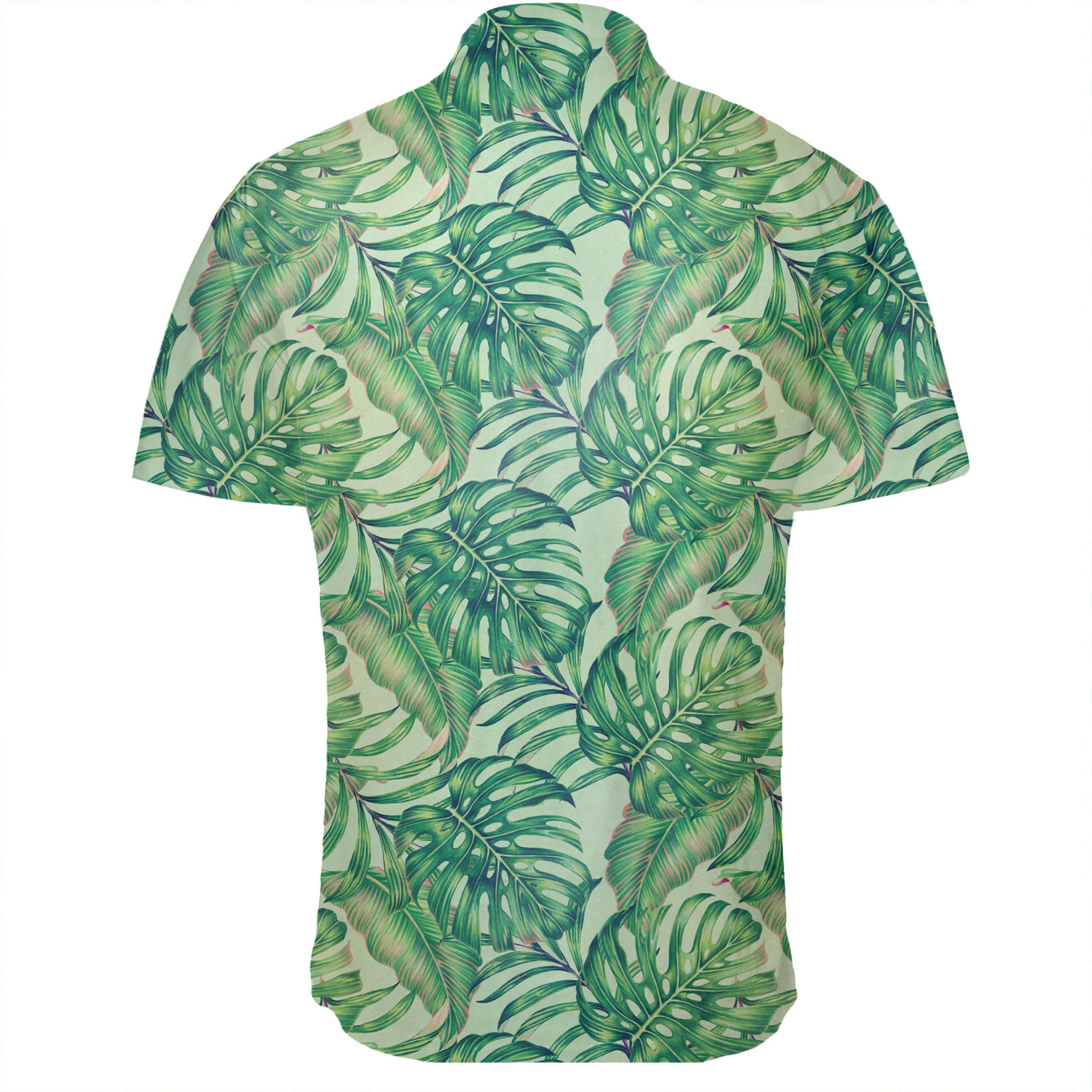 Hawaiian Shirt – Tropical Leaves Jungle Monstera Leaf Shirt – Gaicness