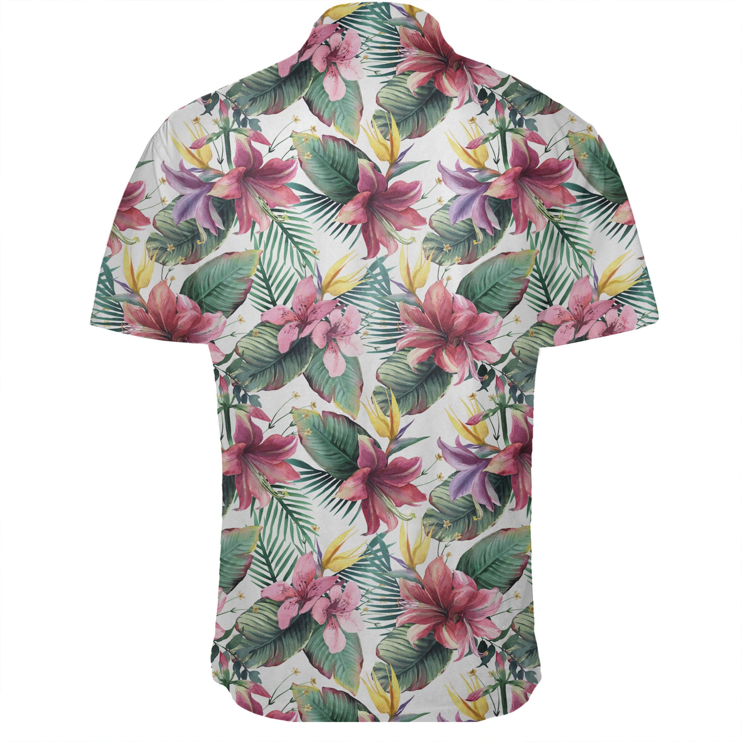 Hawaiian Shirt – Tropical Palm Leaf White Shirt – Gaicness