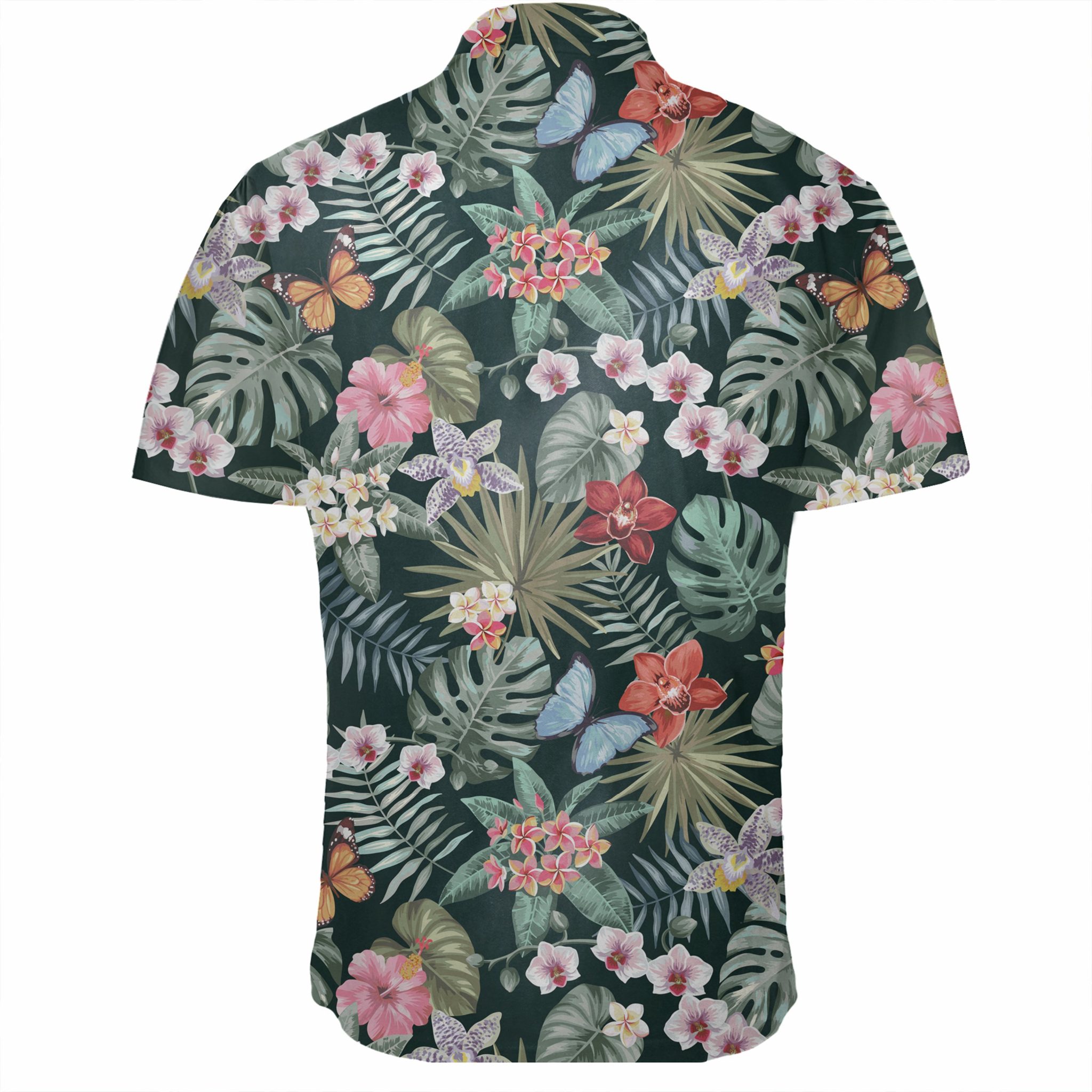 Hawaiian Shirt – Tropical Plumeria Pattern With Palm Leaves Shirt ...