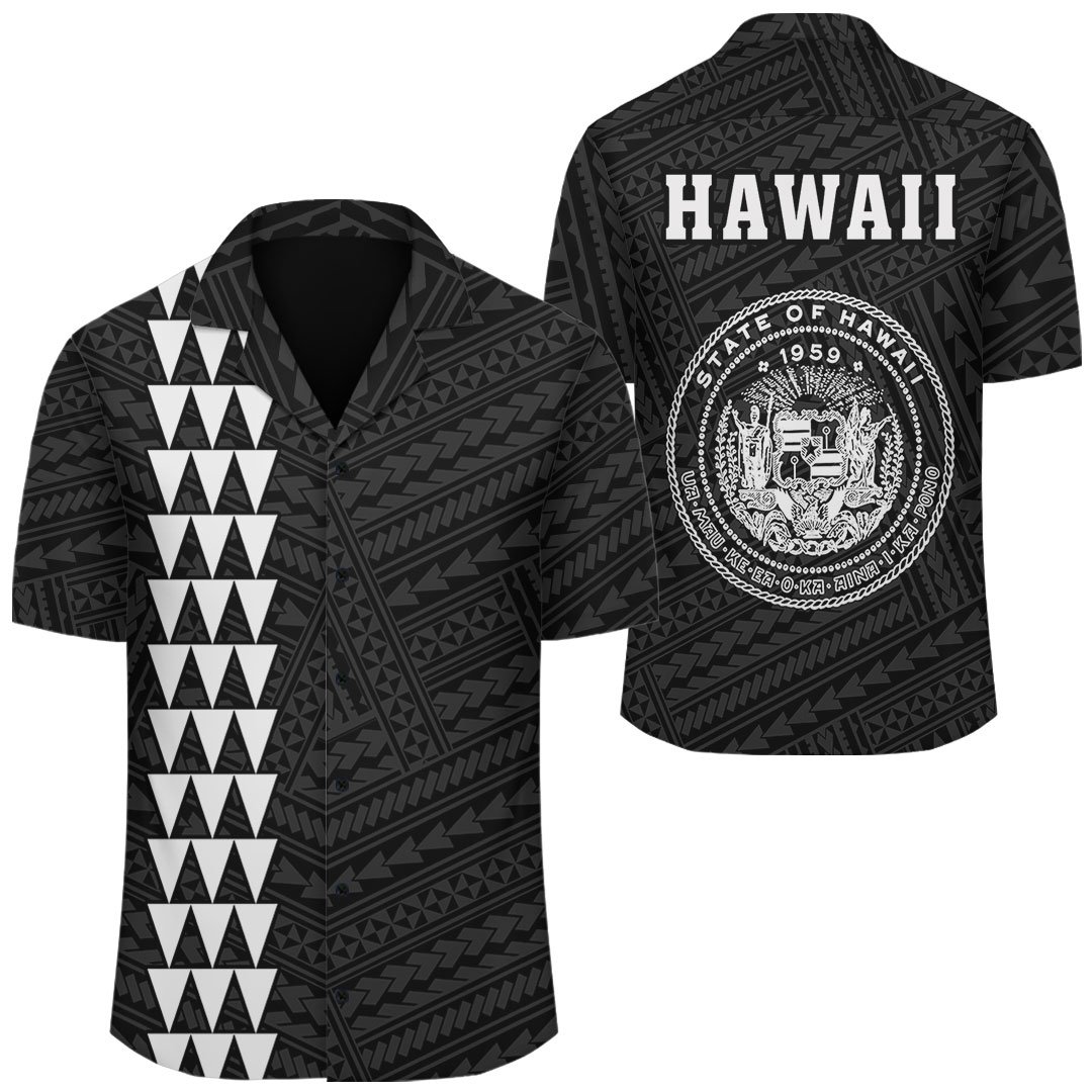 Kakau Polynesian Coat Of Arms Hawaii Shirt – White – Gaicness