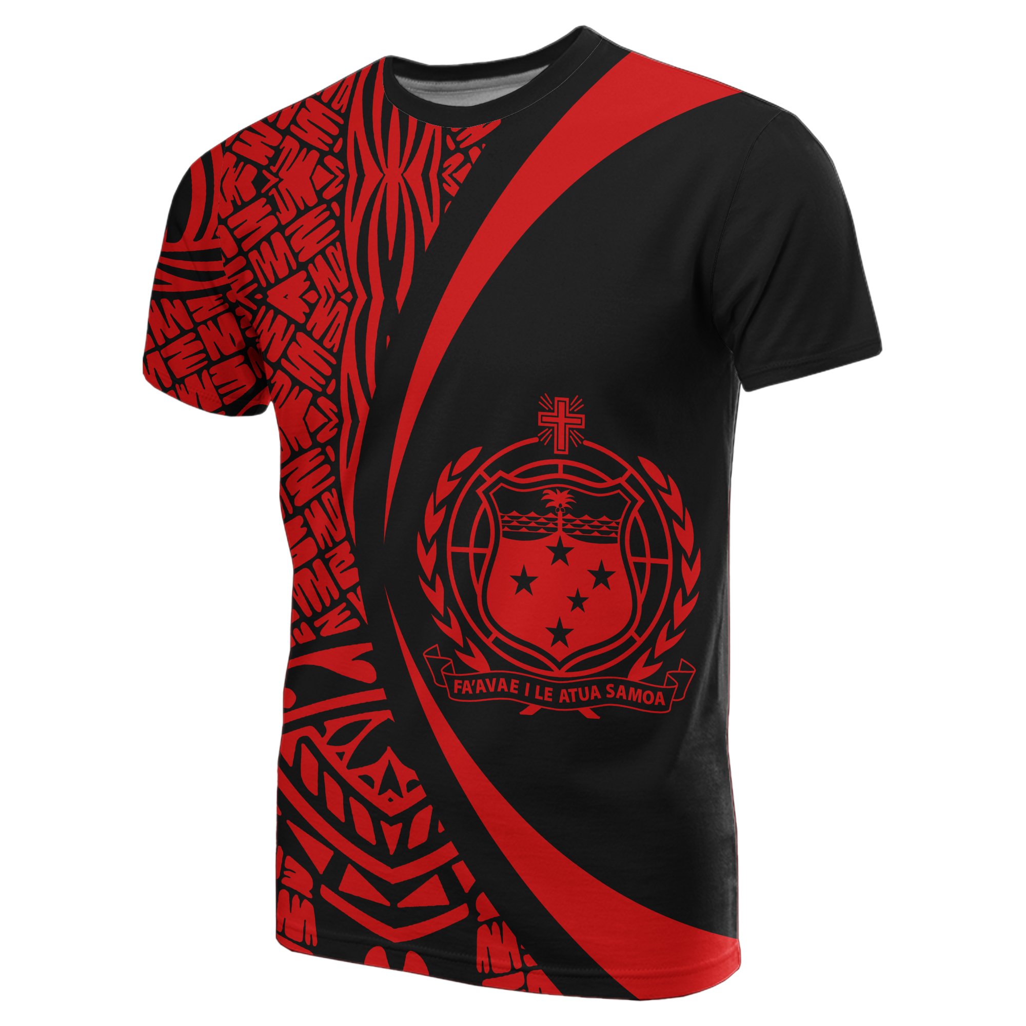 Samoa Red Polynesian T-Shirt – Circle Style – Gaicness