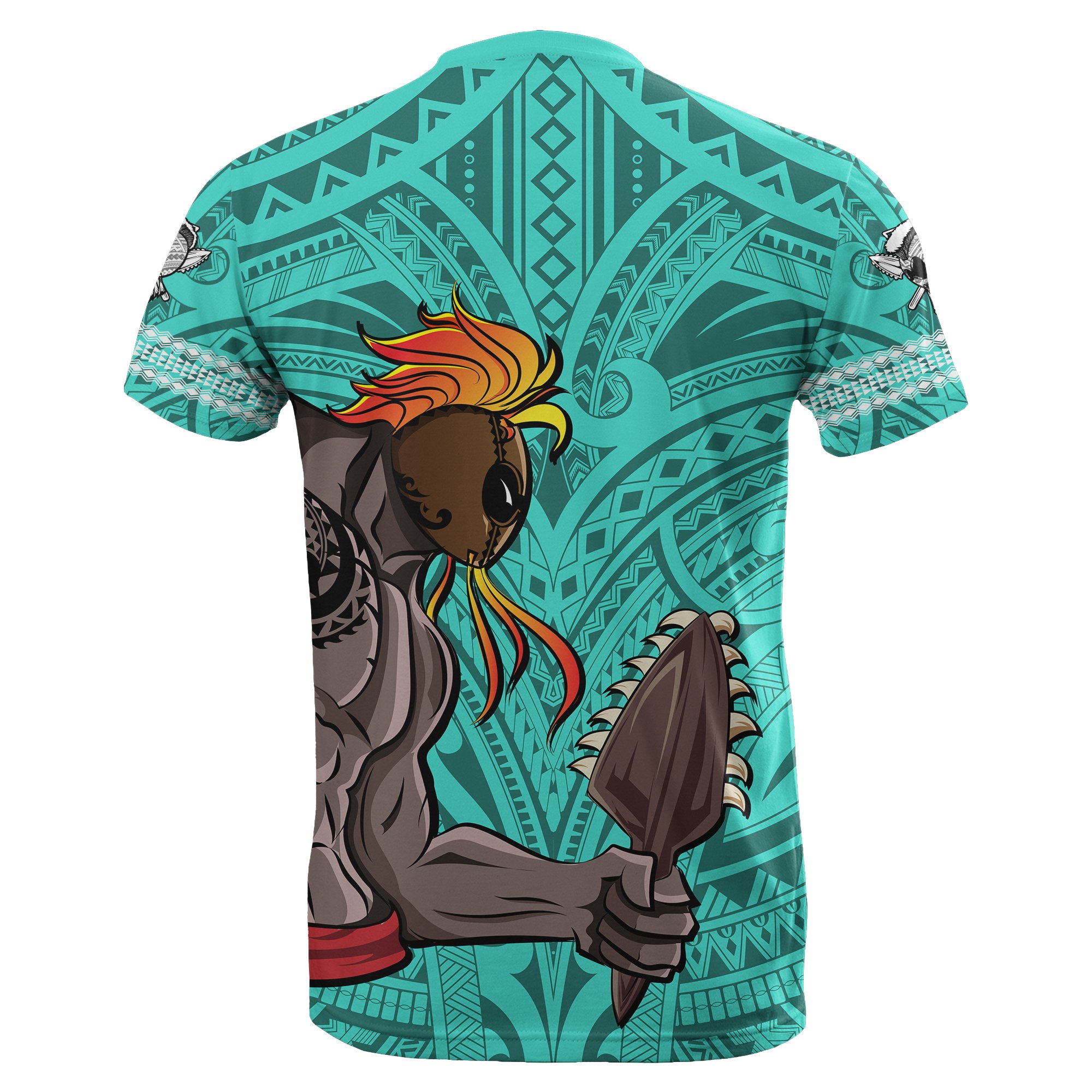 Hawaiian Islands Warrior Kakau Turquoise Polynesian T-Shirt – Gaicness