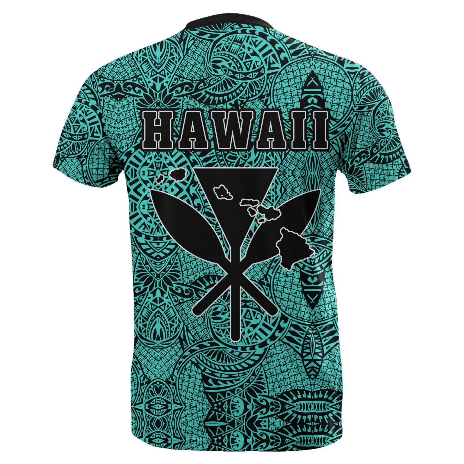 Hawaii Royal King Tatau Turquoise Polynesian T-shirt – Gaicness