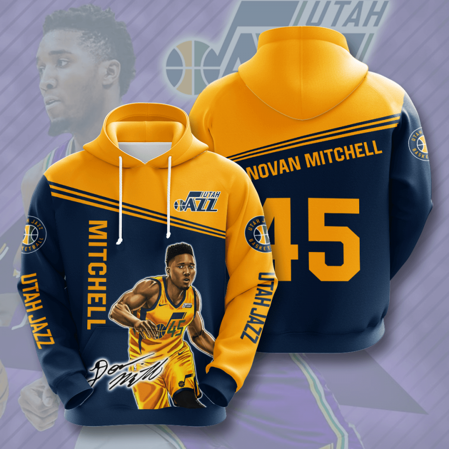 UTAH JAZZ Donovan Mitchell All Over Printed Hoodie For Men and Women ...